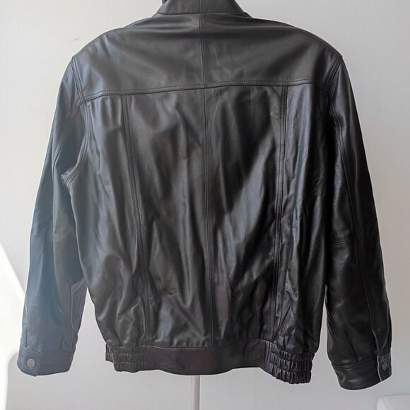 Silky Leather Men's Genuine Black Leather Bomber Jacket | EU 50 - Picture 4 of 14